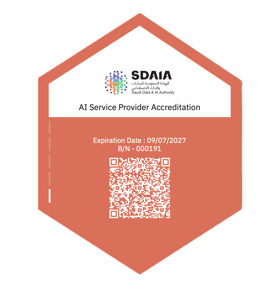 SDAIA AI Service Provider Accreditation badge